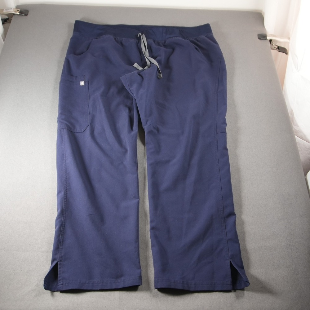 FIGS Kade Cargo Scrub Drawstring Cargo Women Scrub Pants XXL/P Medical Blue - Picture 2 of 13